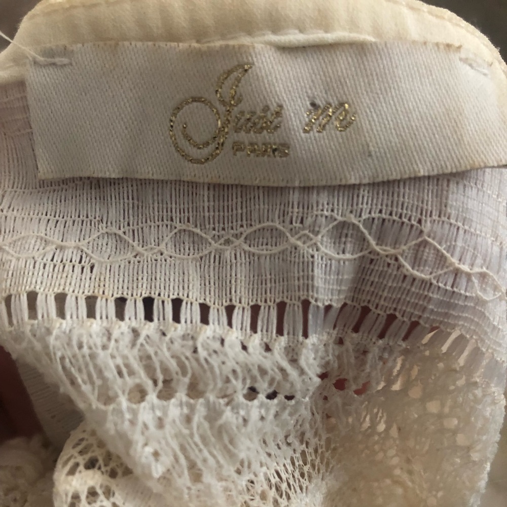 Vintage Just M. Paris lace maxi dress with rhinestones.
